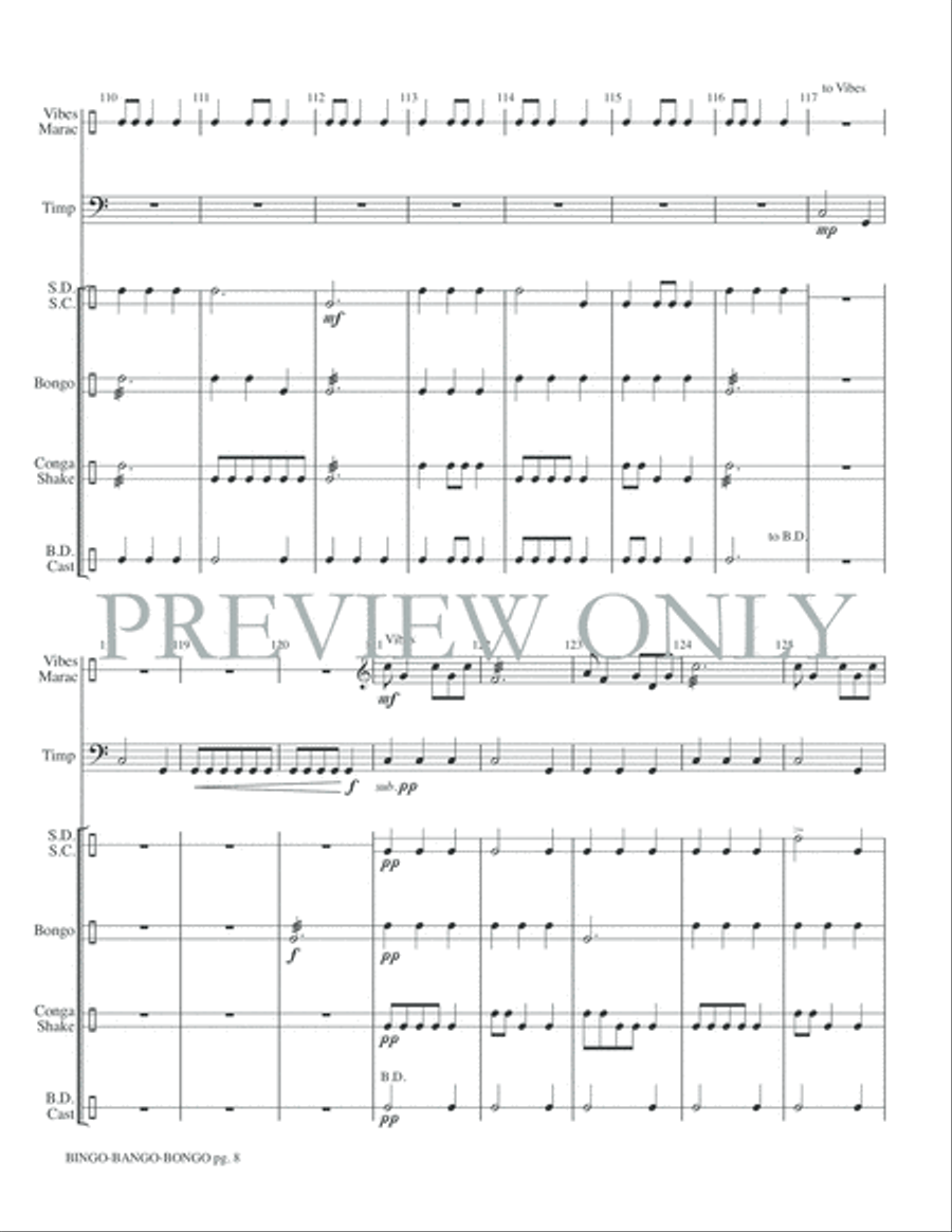 Bingo, Bango, Bongo Small Ensemble scores gallery preview page 10
