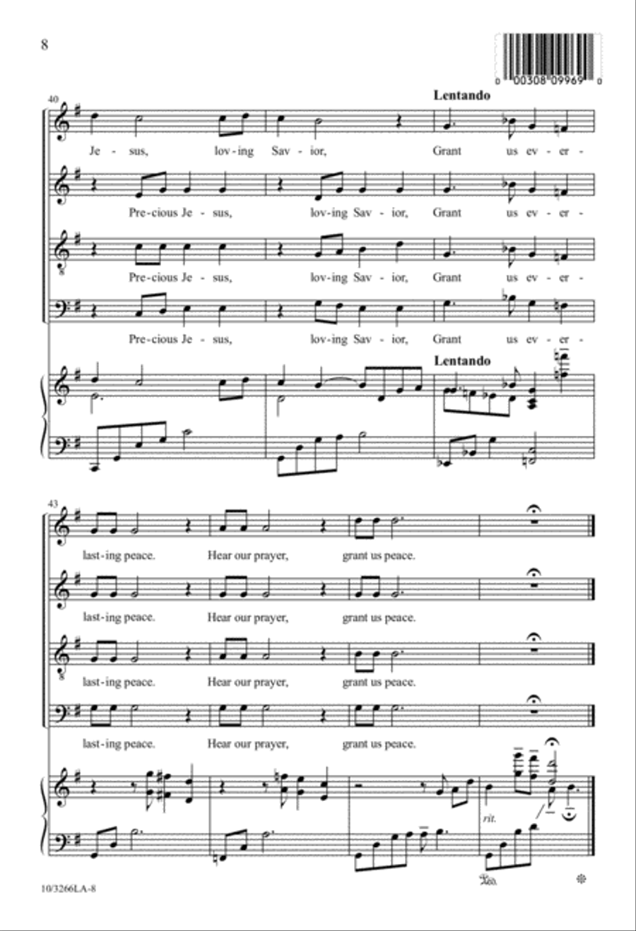 Prayer for Peace 4-Part scores gallery preview page 8