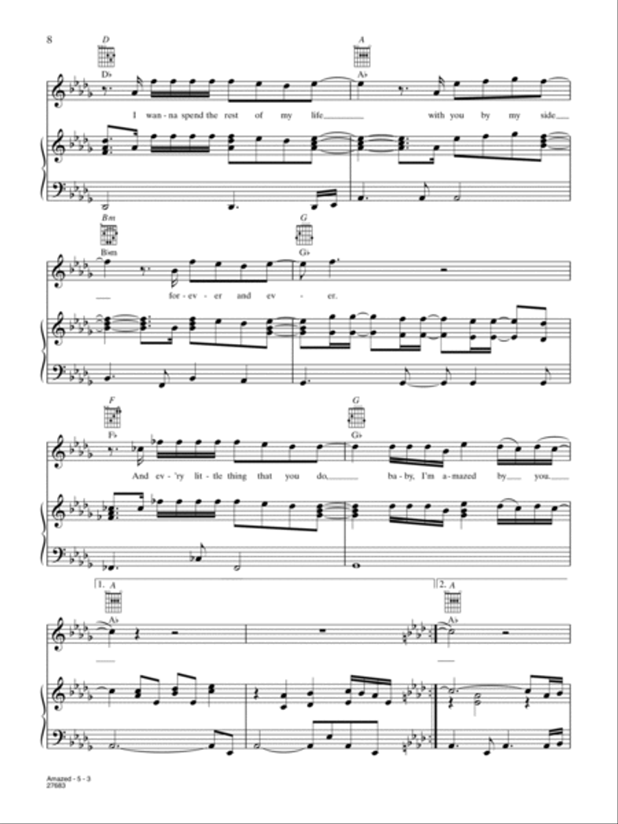 Amazed Piano, Vocal, Guitar scores gallery preview page 3