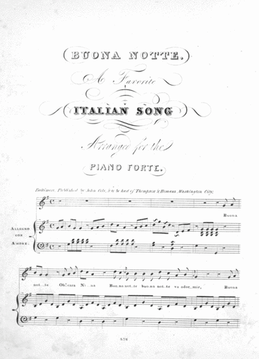 Buona Notte. A Favorite Italian Song