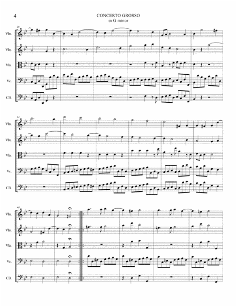 CHRISTMAS CONCERTO - Op. 6 N. 8 - Arr. for String Quintet - With parts String Orchestra scores gallery preview page 4