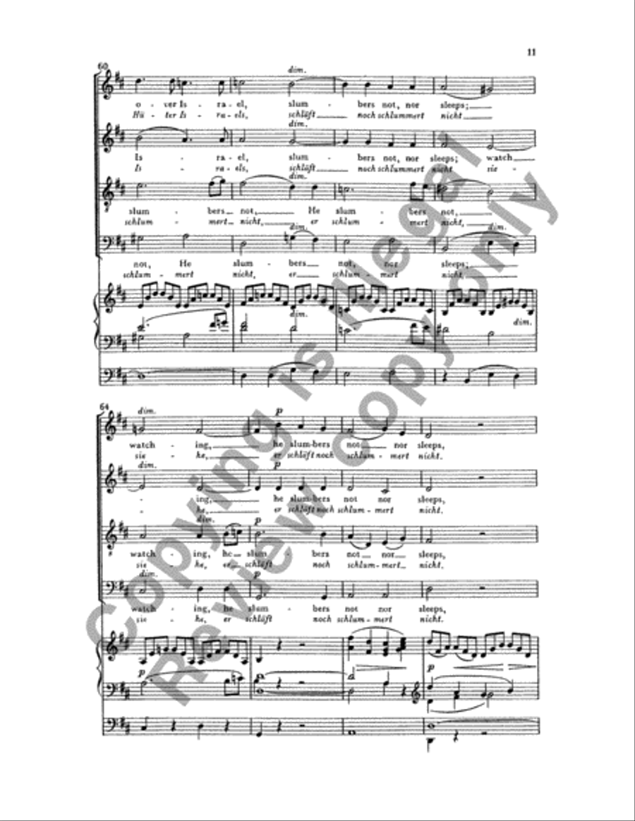 Elijah: He Watching over Israel (Siehe der Hueter Israels) 4-Part scores gallery preview page 20