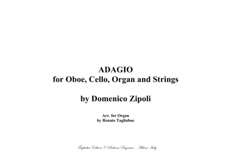 ADAGIO per oboe, violoncello, organo e archi - D. Zipoli - Arr. for Organo Solo image number null