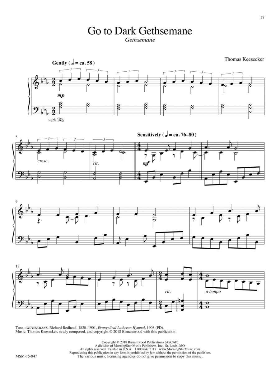 Go to Dark Gethsemane Piano Solo scores gallery preview page 1