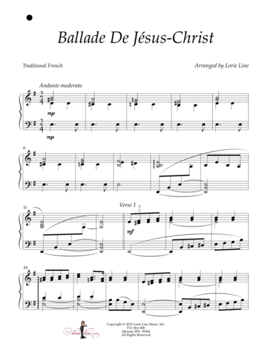 Ballade De Jesus-Christ Piano Solo scores gallery preview page 1