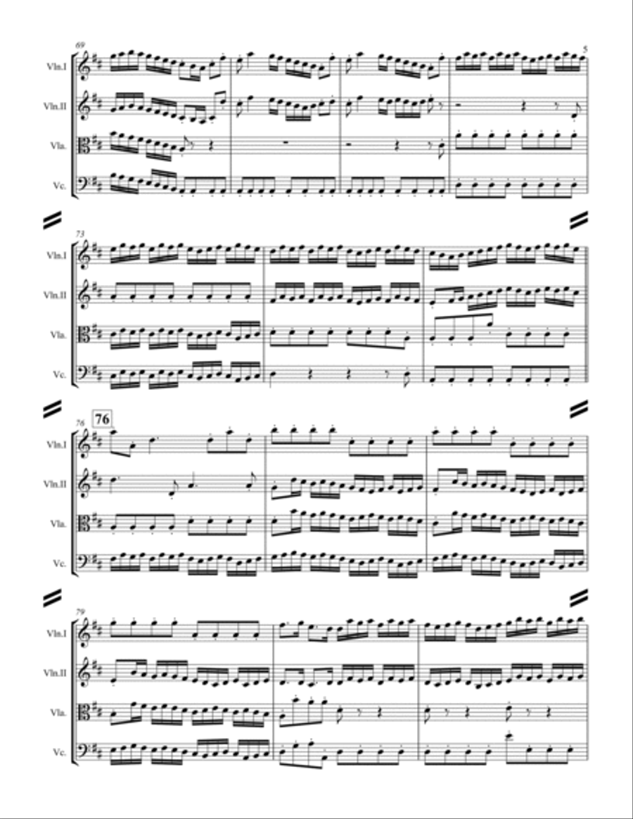 Telemann – Wassermusik Suite Complete (for String Quartet) String Quartet scores gallery preview page 6
