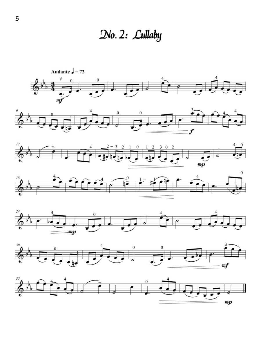 The Lost Position: Adventures in Half Position, Twelve Intermediate- and Advanced-Level Pieces for Violin Solo scores gallery preview page 6