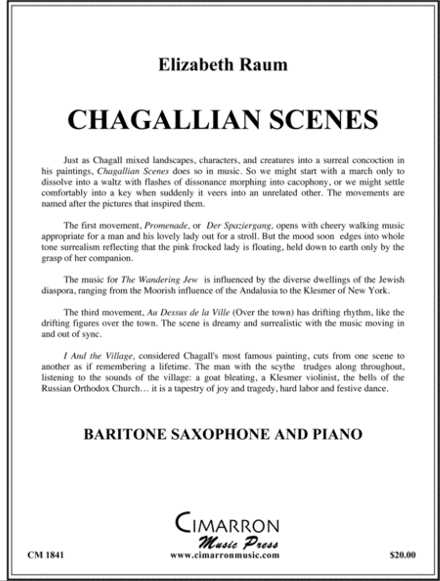 Chagallian Scenes Baritone Saxophone scores gallery preview page 1
