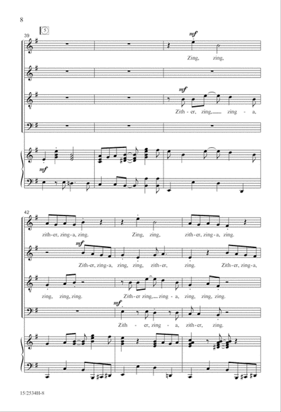 Zither, Zinga, Zing! Zither, Zinga, Zing! 4-Part scores gallery preview page 9