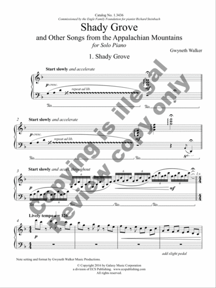 Shady Grove: and Other Songs from the Appalachian Mountains Piano Solo scores gallery preview page 3