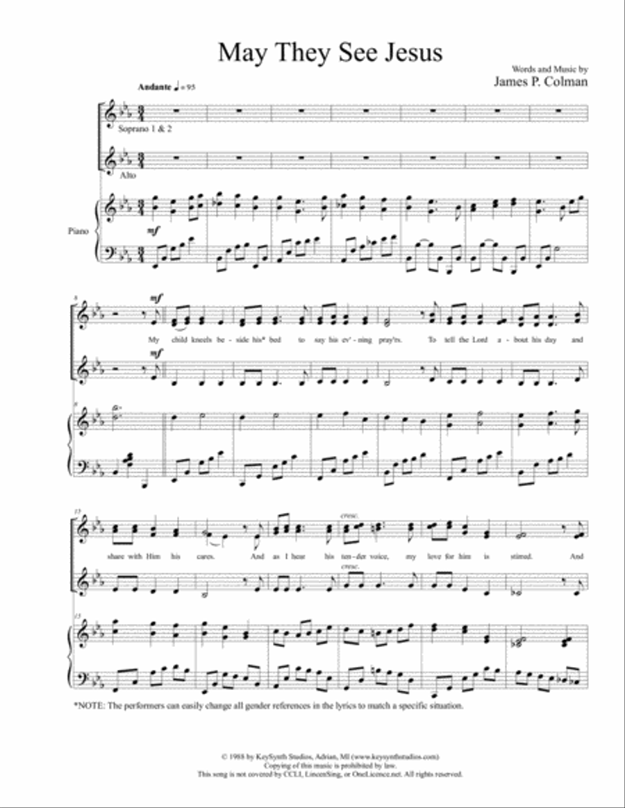 May They See Jesus SSA scores gallery preview page 3