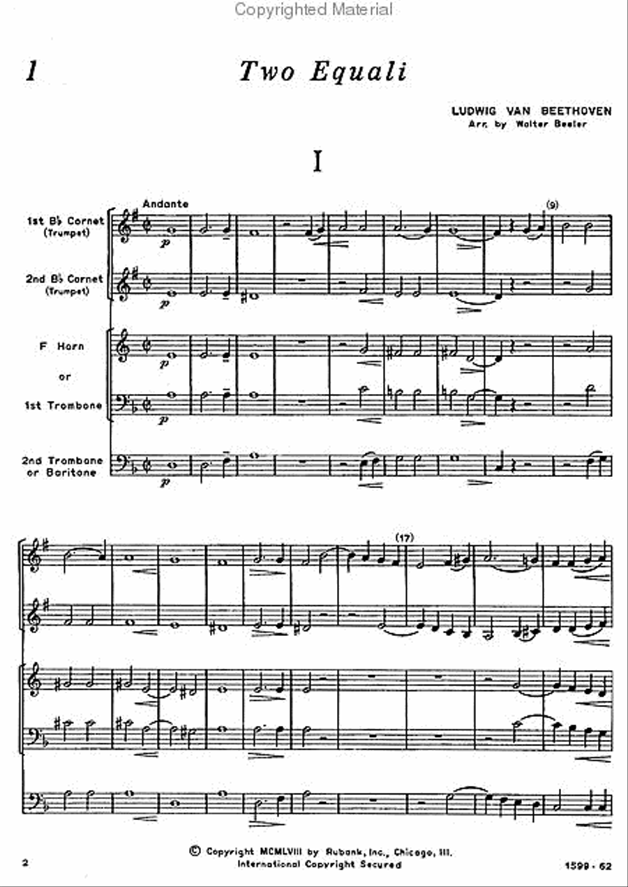 Program Repertoire for Brass Quartet