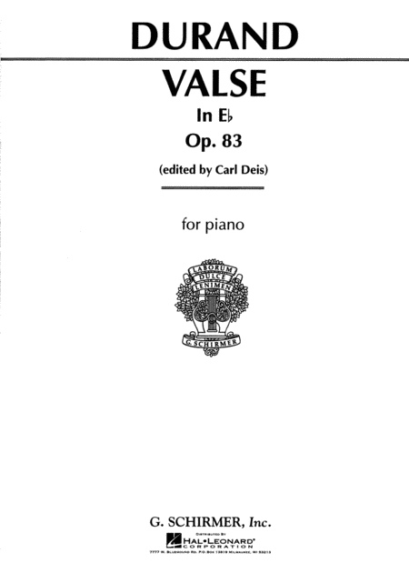 Auguste Durand : Valse in E Flat, Op. 83