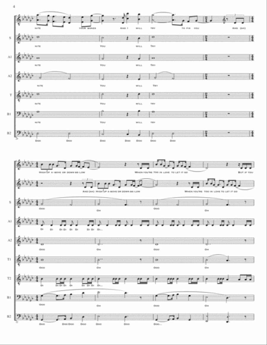 Fix You 4-Part scores gallery preview page 5