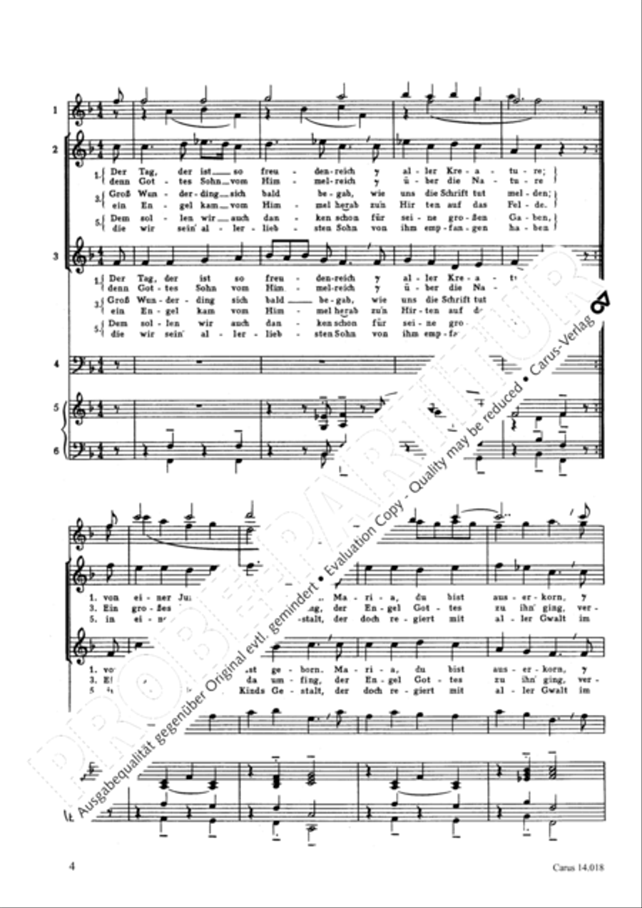 Der Tag, der ist so freudenreich 3-Part scores gallery preview page 3