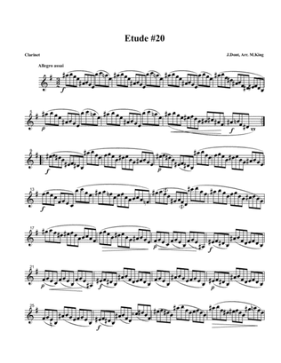 Clarinet Etude #20, Arr. Marten King