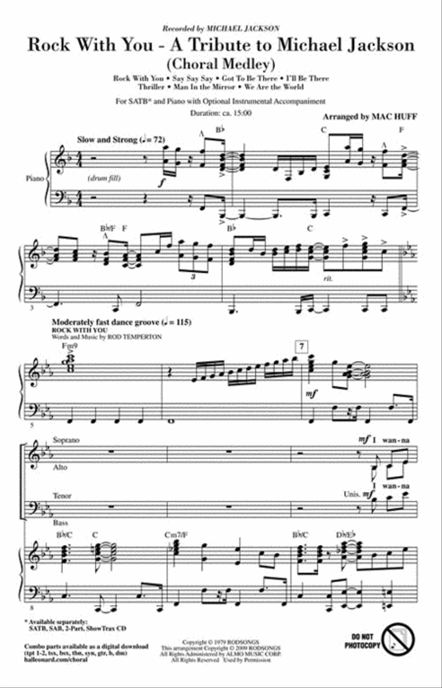 Rock with You – A Tribute to Michael Jackson 4-Part scores gallery preview page 2