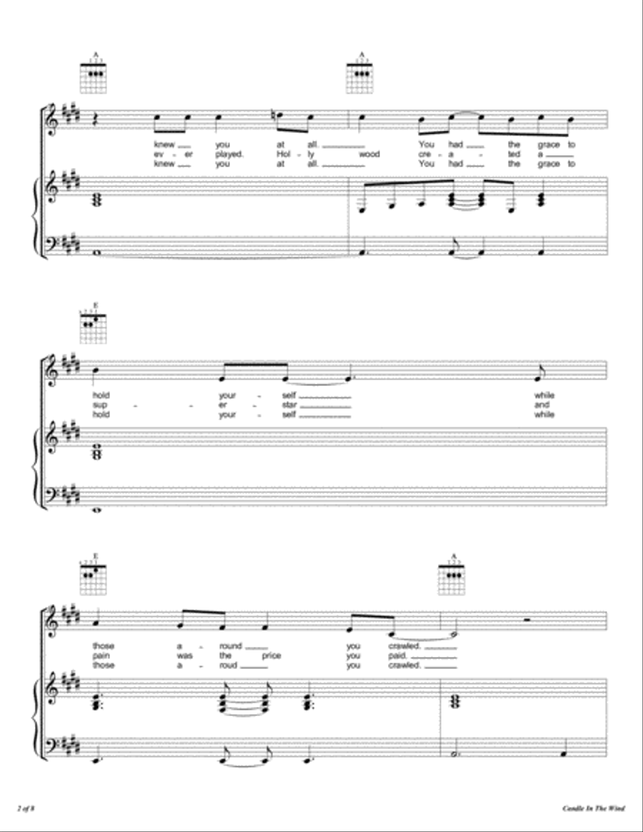 Candle In The Wind Candle In The Wind Voice scores gallery preview page 3
