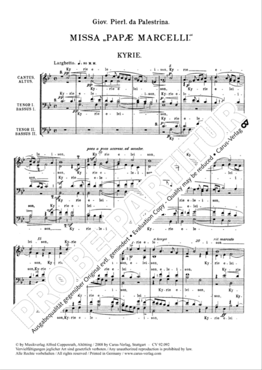 Missa Papae Marcelli Choir scores gallery preview page 2