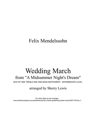 Book cover for WEDDING MARCH by Mendelssohn Duo for String Duo, Woodwind Duo, any combination of a treble clef inst