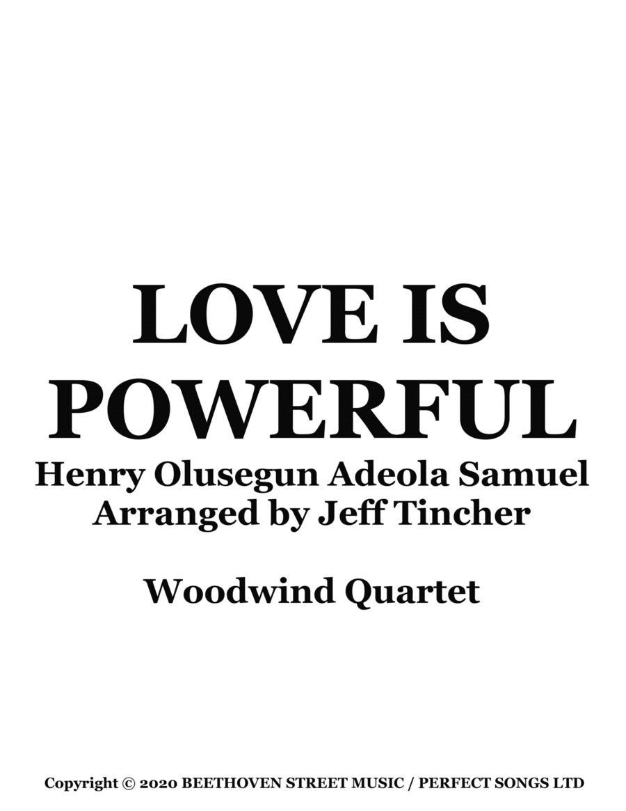Love Is Powerful Woodwind Quartet scores gallery preview page 1