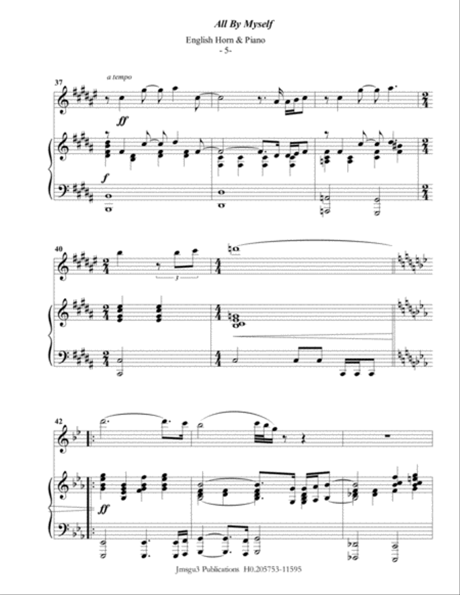 All By Myself All By Myself English Horn scores gallery preview page 5
