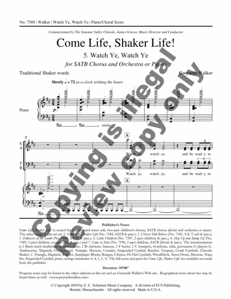 Come Life, Shaker Life! 5. Watch Ye, Watch Ye