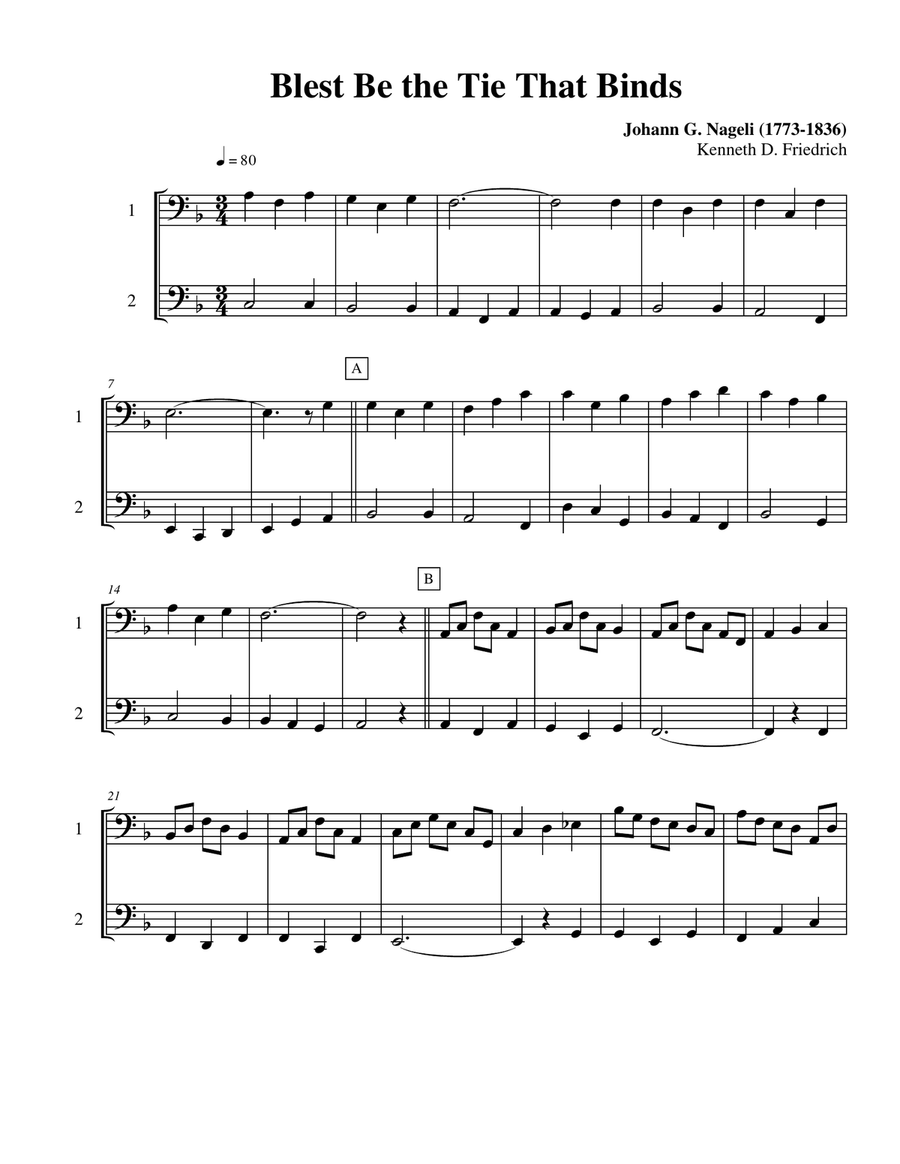 Ten Selected Hymns for the Performing Duet, Vol. 2 - trombone (euphonium) and bass trombone (tuba) Brass Duet scores gallery preview page 5