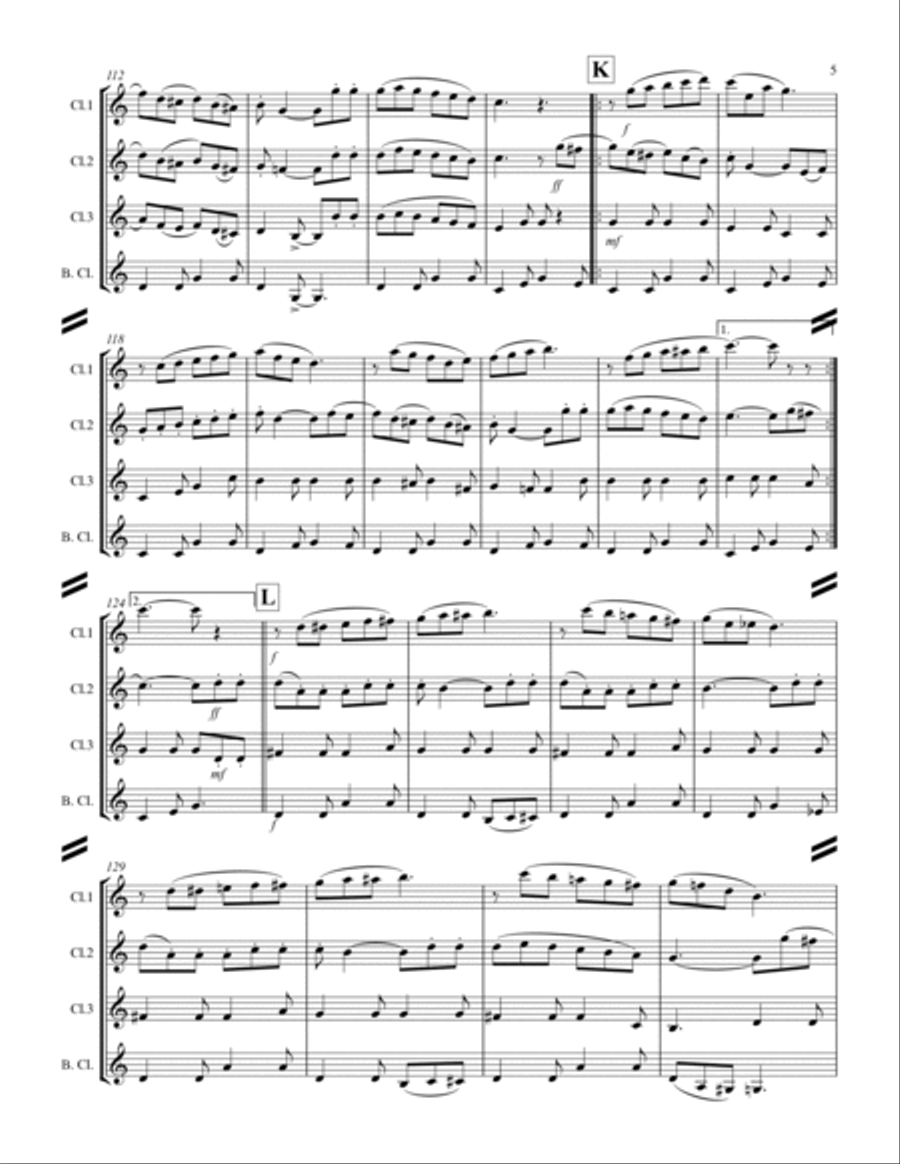 El Jarabe Tapatío - “Mexican Hat Dance” (for Clarinet Quartet) Clarinet Quartet scores gallery preview page 6