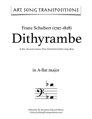 SCHUBERT: Dithyrambe, D. 801 (second version, transposed to A-flat major)