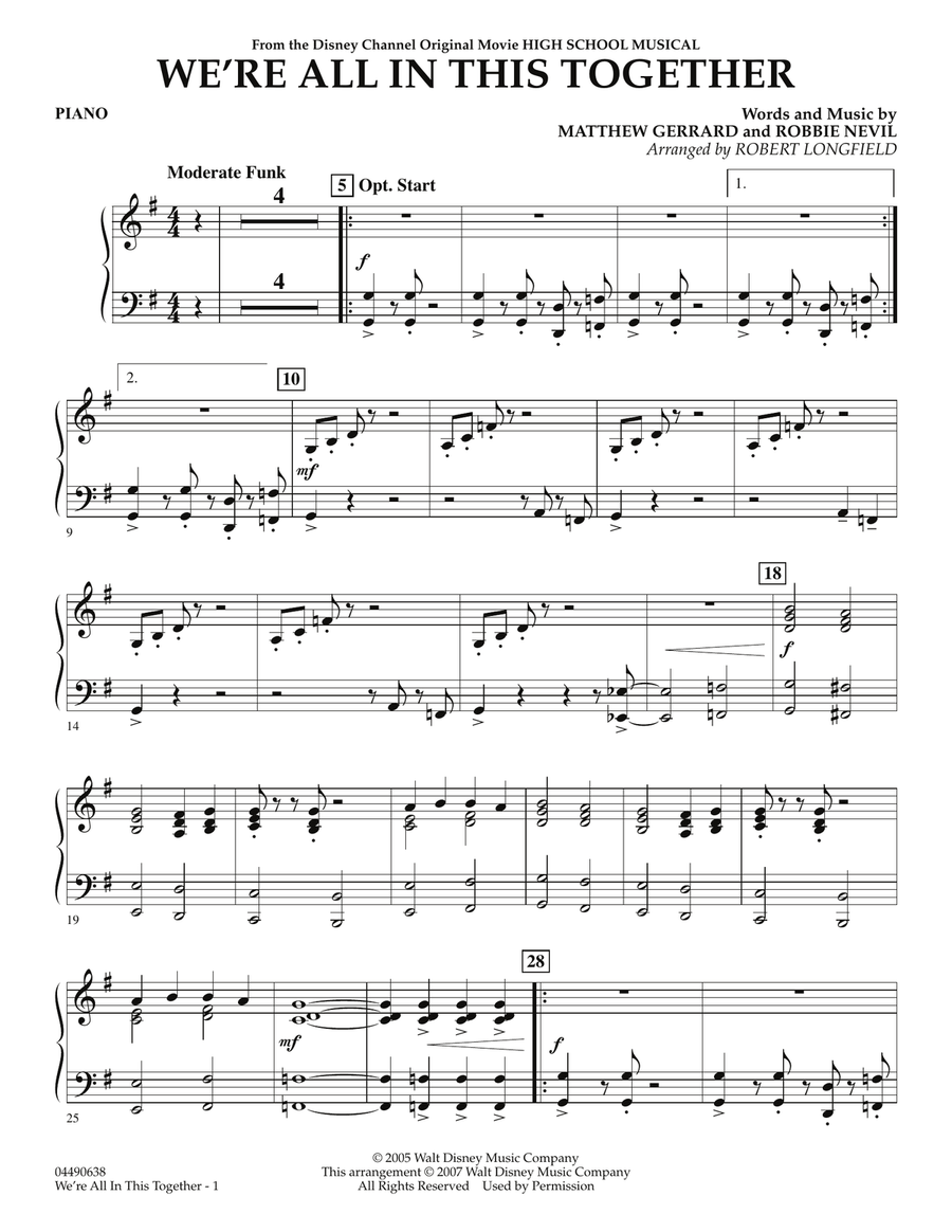 We're All in This Together (from High School Musical) - Piano Orchestra scores gallery preview page 1