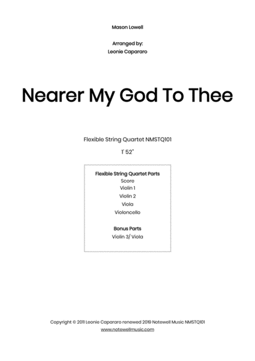 Nearer My God To Thee (String Quartet) image number null