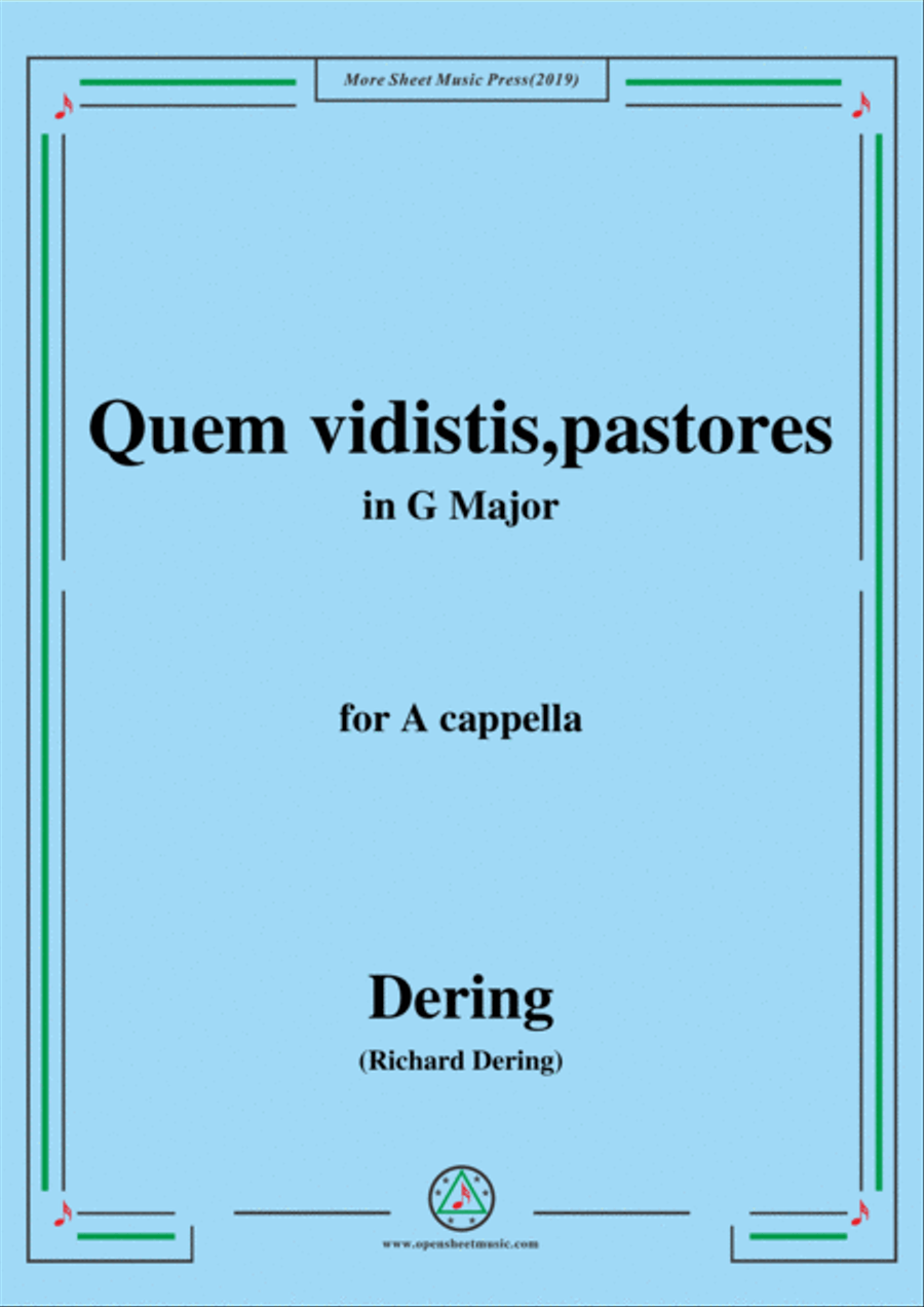 Dering-Quem vidistis,pastores,in G Major,A cappella 4-Part scores gallery preview page 1