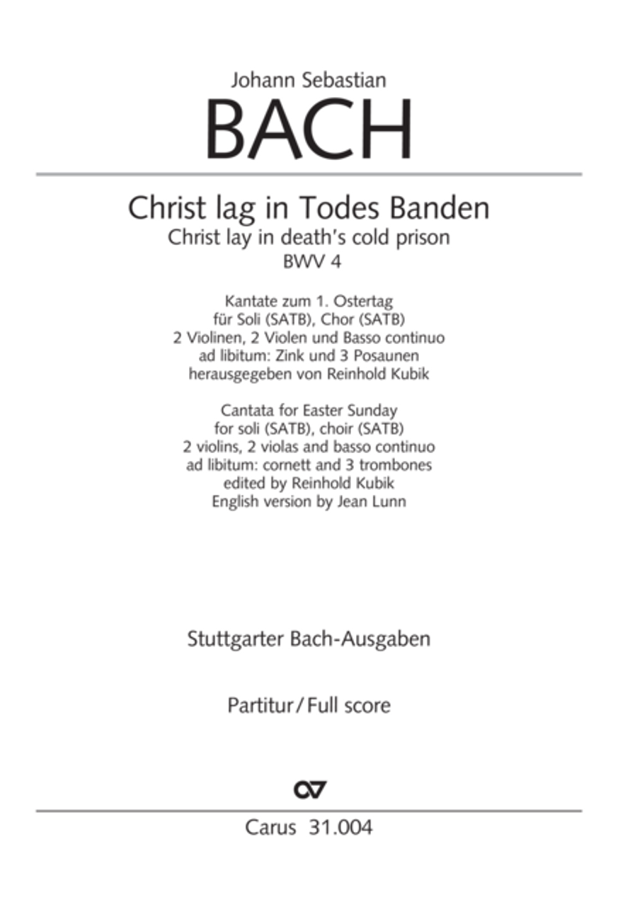 Christ lay in death's cold prison (Christ lag in Todesbanden) 4-Part scores gallery preview page 2