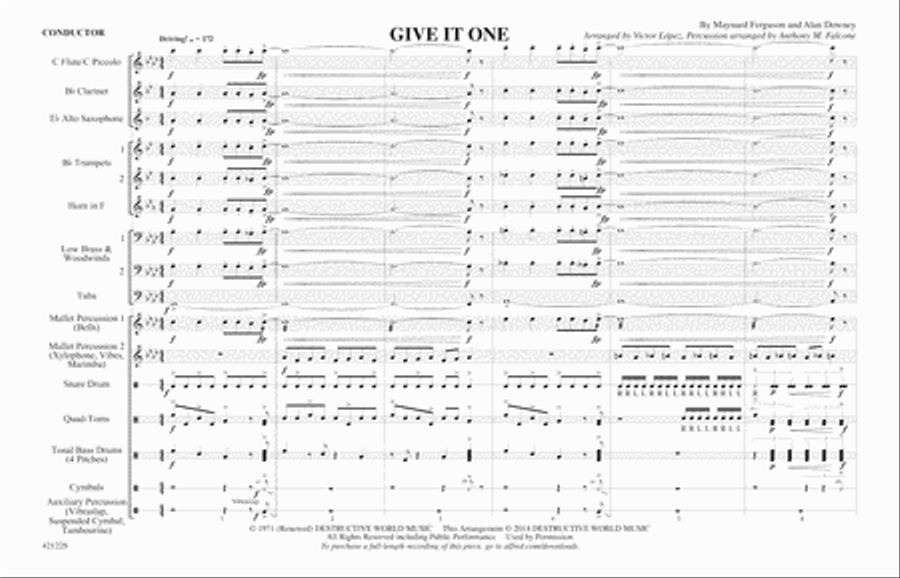 Give It One: Score Give It One: Score Marching Band scores gallery preview page 1