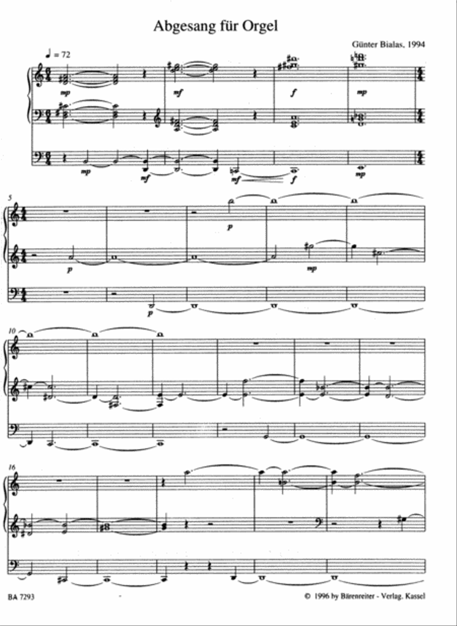 Abgesang for Organ Organ Solo scores gallery preview page 2