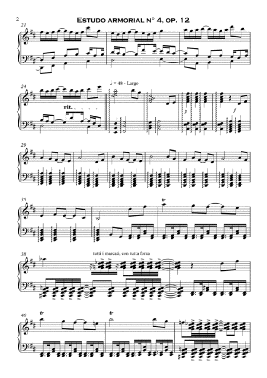 Estudo armorial n° 4, op.12 - for harpsichord solo (or piano) Harpsichord scores gallery preview page 2