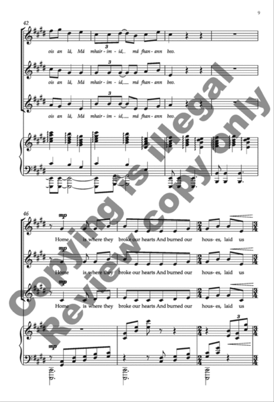 Crossing The Border (Choral Score) SA scores gallery preview page 9
