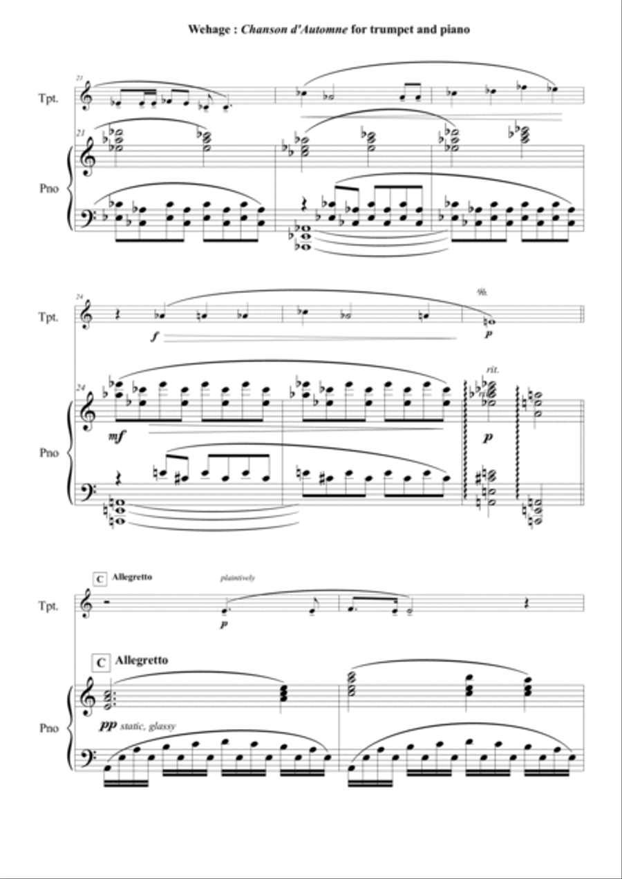 Chanson d'Automne Chamber Music scores gallery preview page 4