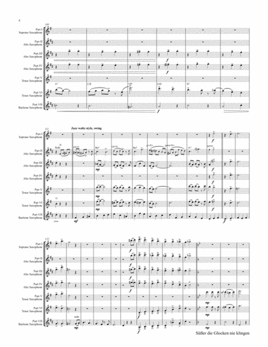 Süßer die Glocken nie klingen - German Christmas song - 7 Parts - Saxophone Ensemble image number null