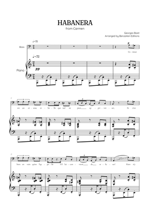 Bizet • Habanera from Carmen in A minor [Am] | bass voice sheet music with piano accompaniment