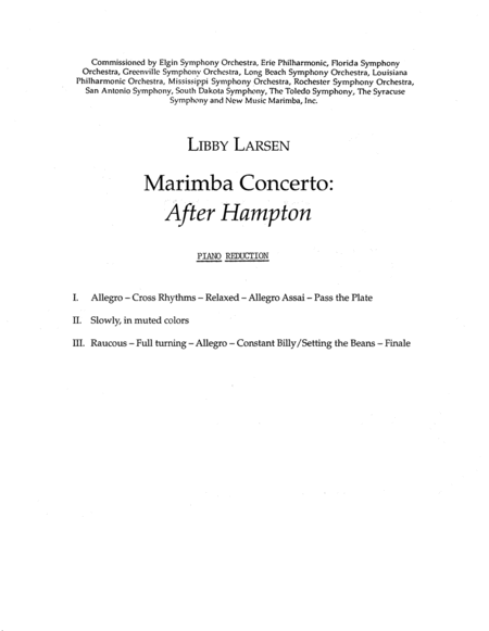 Marimba Concerto (Piano Reduction & Parts)