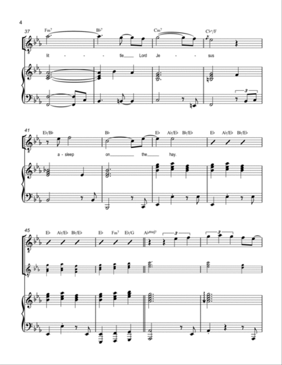 Away In A Manger Voice scores gallery preview page 4