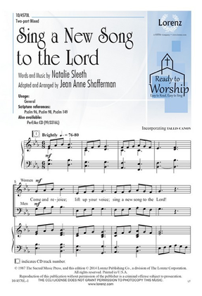 Book cover for Sing a New Song to the Lord