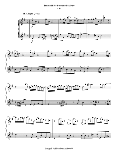 Sammartini: Sonata Op. 1 No. 2 for Baritone Sax Duo image number null
