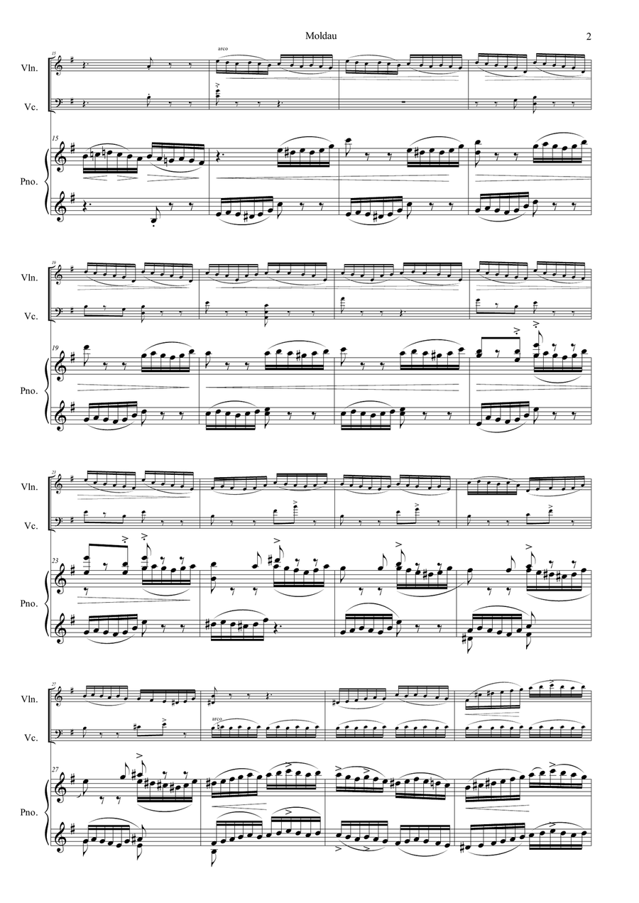 Smetana - Die Moldau for Pianotrio Piano Trio scores gallery preview page 2
