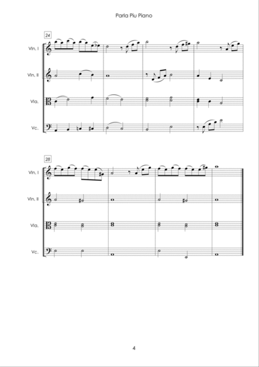 Parla Piu Piano String Quartet scores gallery preview page 4
