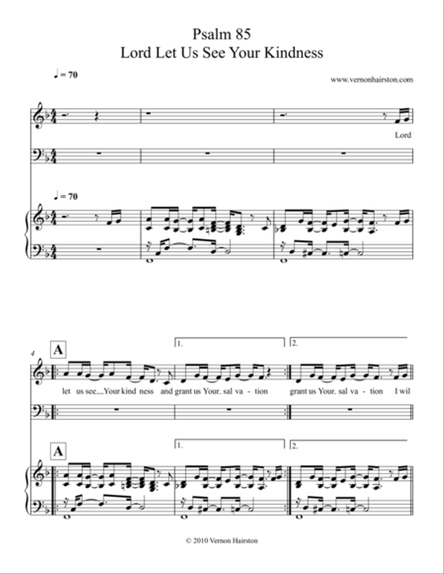 Psalm 85 Lord Let Us See Your Kindness Voice scores gallery preview page 1