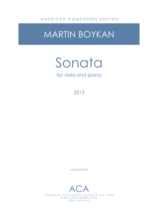 Book cover for [Boykan] Sonata for Viola and Piano