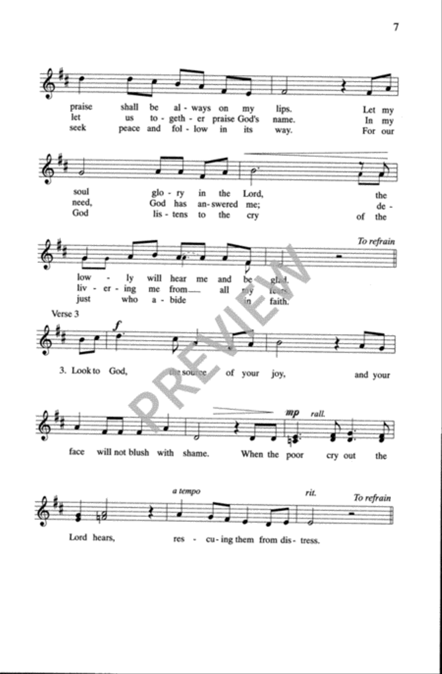 Psalms for the Church Year - Volume 6, Choral Refrains 4-Part scores gallery preview page 9